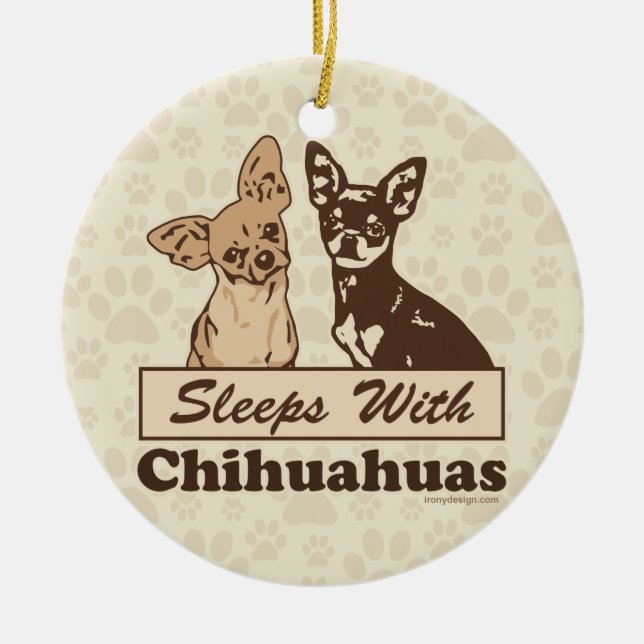 Leeps with Chihuahuas Julgransprydnad Keramik (Framsidan)
