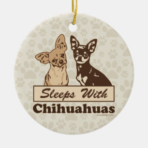 Leeps with Chihuahuas Julgransprydnad Keramik