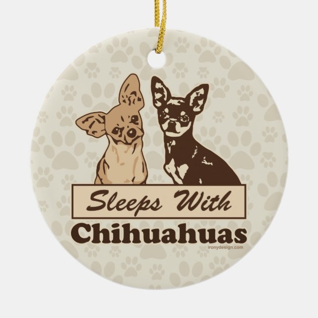 Leeps with Chihuahuas Julgransprydnad Keramik (Framsidan)