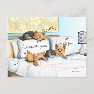 Leeps with Yorkies Vykort