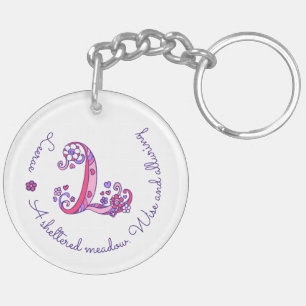 Leerae monogram känd och menande nyckelring för L