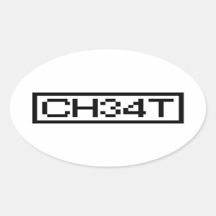LEET CHEAT OVALT KLISTERMÄRKE