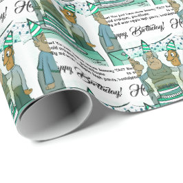 Leeway Senior Birthday Wrapping Papper Presentpapper