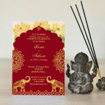 Lefantlotus i bröllop inbjudningar<br><div class="desc">Traditionell maronbåge i Indiska bröllop med gräns guld elefantblommor,  guld mandalas,  med skyltinbjudan,  med OSA på samma sida,  trevligt att använda ett digitalt inbjudan.</div>