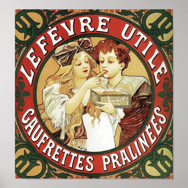 Lefevre Utile av Alphonse Mucha Poster (Framsidan)
