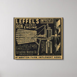 Leffels förbättrade Vind Engine Kvarn 1885 för Jär Canvastryck