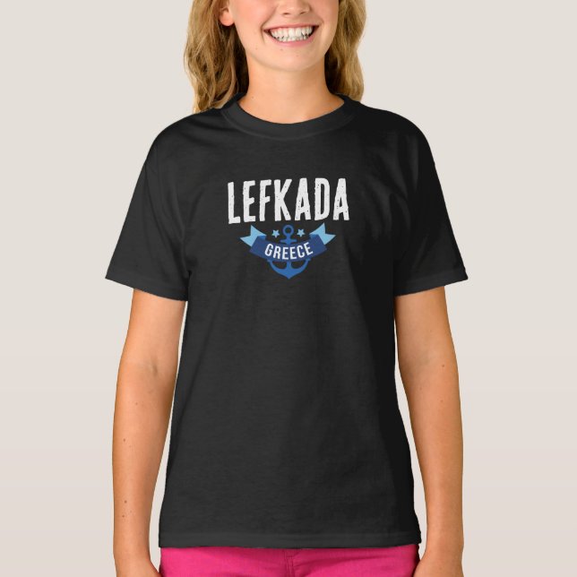 Lefkada Greece Kids Girls t-shirts (Framsida)