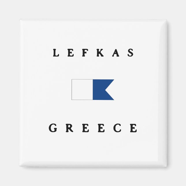 Lefkas Greece Alpha Dive Flagga Magnet (Framsidan)
