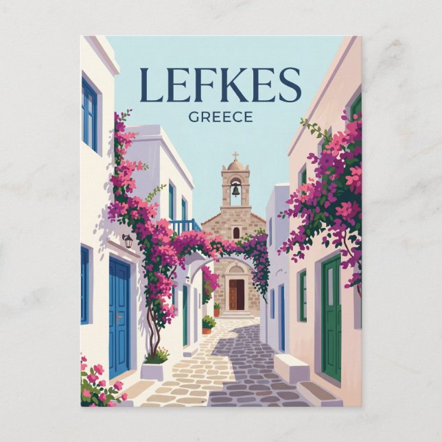 Lefkes Grekland Vykort (Framsida)