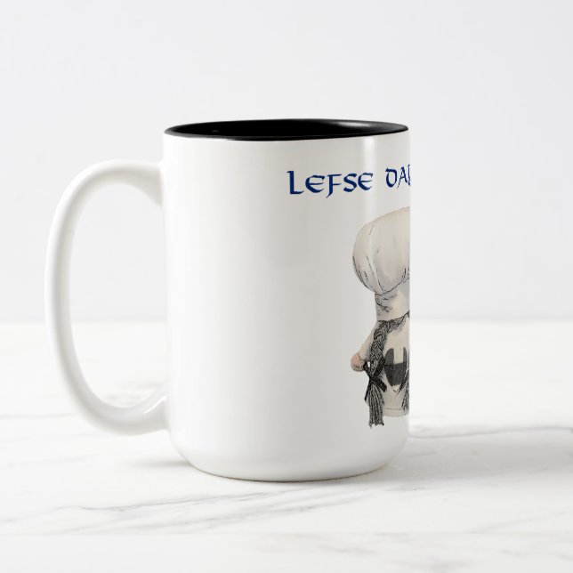 Lefse Day in America kaffe mugg med Lefse Troll (Vänster)