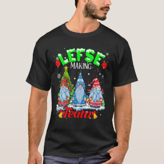 Lefse Making Team Christmas Gnomes Norwegian Lefse T Shirt