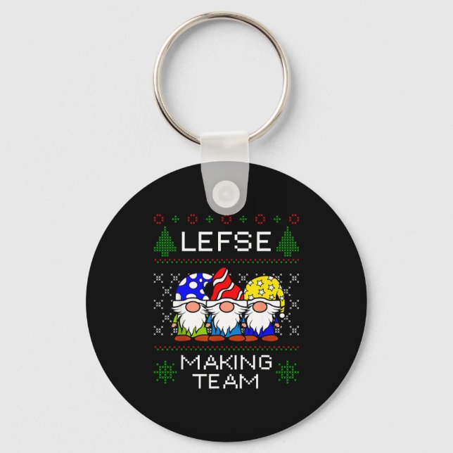 Lefse Making Team Ugly Christmas Sweater  Nyckelring (Framsida)