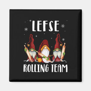 Lefse Rolling Team Gnomes jul Julafton Play Kid Magnet
