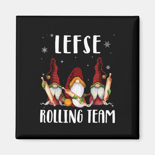 Lefse Rolling Team Gnomes jul Julafton Play Kid Magnet (Framsidan)