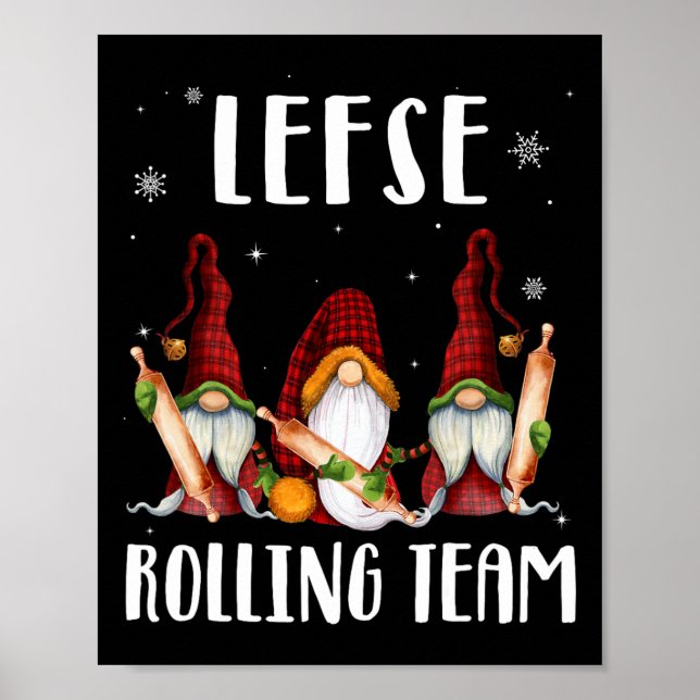 Lefse Rolling Team Gnomes jul Julafton Play Kid Poster (Framsidan)