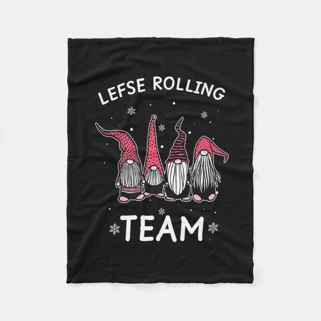 Lefse Rolling Team Gud Jul Gnome presenterar jul P Fleecefilt (Framsidan)