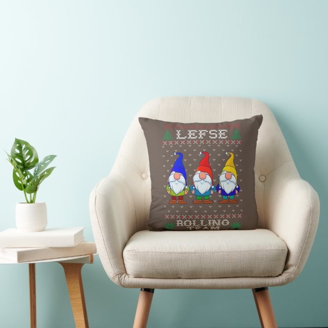 Lefse Rolling Team, julklapp Tomte Gnome Kudde (Stol)