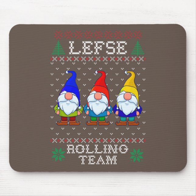 Lefse Rolling Team, julklapp Tomte Gnome Musmatta (Framsidan)