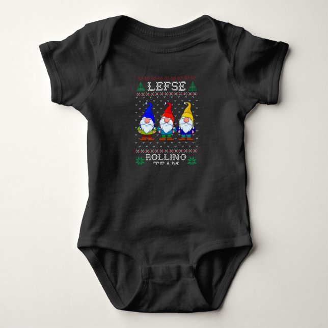 Lefse Rolling Team, julklapp Tomte Gnome T Shirt (Framsida)