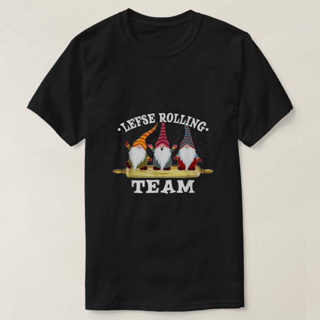 Lefse Rolling Team Nisse Tomte Norge Funny Kristus T Shirt (Design framsida)