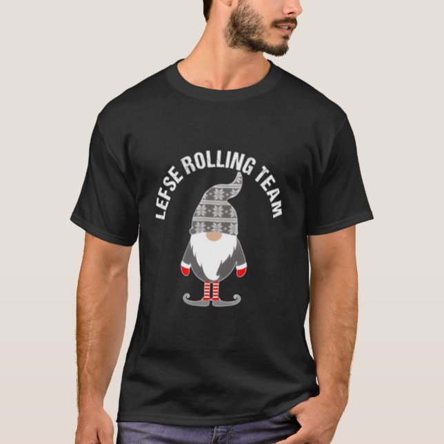 Lefse Rolling Tomte Gnome Scandinavian T Shirt (Framsida)