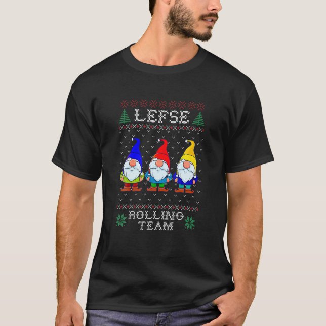 Lefse Rollteam, julklapp Gnome X T Shirt (Framsida)