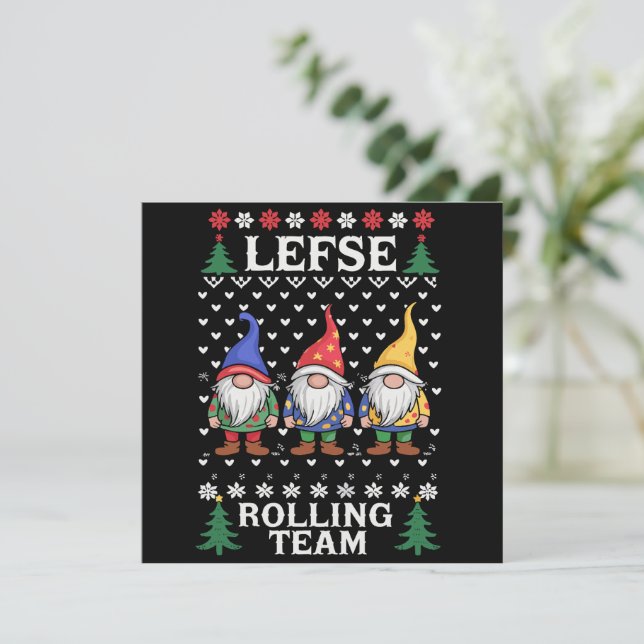 Lefse Rullande Julbakande Tomte Jul  Julkort (Stående Fram)