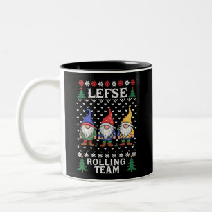Lefse Rullande Julbakande Tomte Jul Två-Tonad Mugg