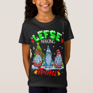 Lefse Skapar Team jul Gnomes Norska Lefse T Shirt