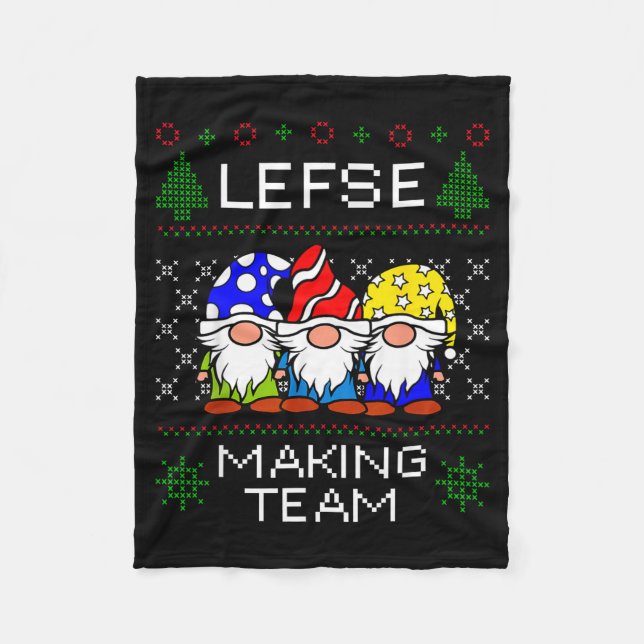 Lefse Tillverknings Team Fula Jul Tröja Fleecefilt (Framsidan)