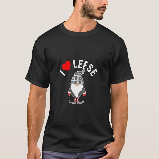 Lefse Tomte Gnome Scandinavian Gnome Baking T Shirt (Framsida)