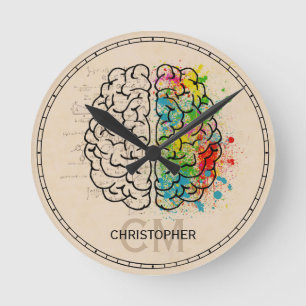 Left And Right Human Brain Personalize Rund Klocka