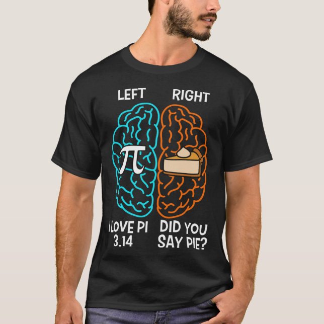 Left PI Right Pie I Love Pi Did Someone Say Pie Pi T Shirt (Framsida)