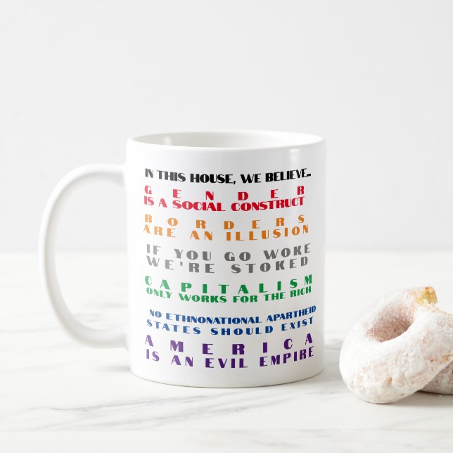 Leftist Woke-värden Kaffemugg (Med munk)