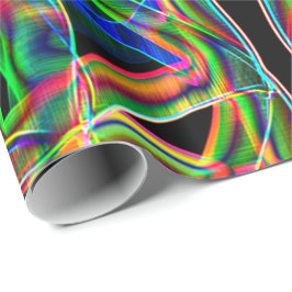 Leftover-färgat nätband korsade och överlappade presentpapper