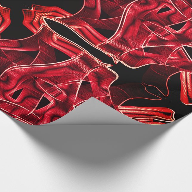 Leftover "neonbyråkrati" korsade och överlappade presentpapper (Hörn)
