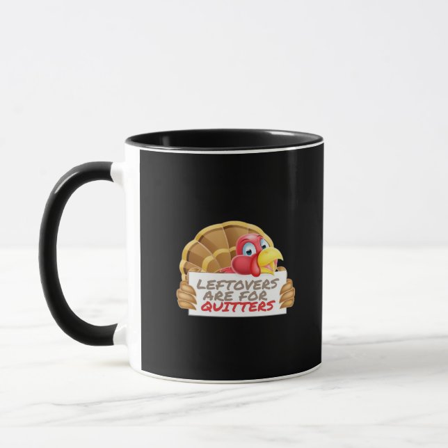 Leftovers är för Quitters Thanksgiving Roligt Clas Mugg (Vänster)