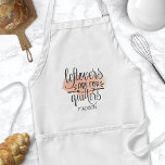 Leftovers är för Quitters Watercolor Quote Förkläde<br><div class="desc">Leftovers är för Quitters Watercolor Quote Vuxen Apron. Cute-kocken med en gaffel och ett roligt matlagningscitat från humor. Anpassa den här anpassningsbarna till att laga humor med din egen namn eller text.</div>