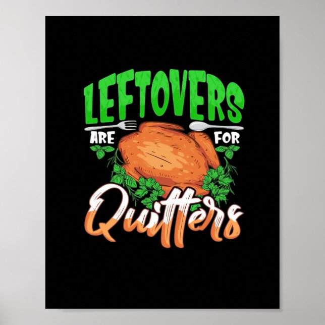 Leftovers är till kvarteret - Thanksgiving Christm Poster (Framsidan)