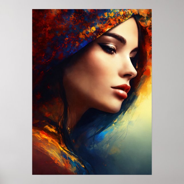 "Leftward Allure: En Dam Charming Pose Captured Poster (Framsidan)