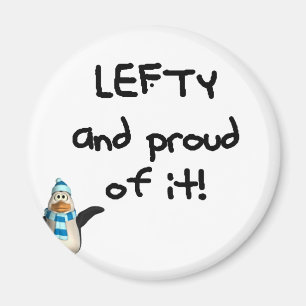 Lefty och stolt av det! Med pingvinet svart Magnet