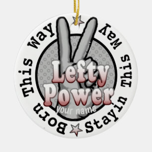 Lefty Power Lämnat Hanterad Ornament
