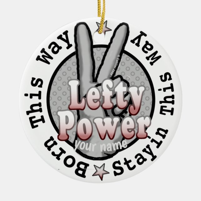 Lefty Power Lämnat Hanterad Ornament (Framsidan)