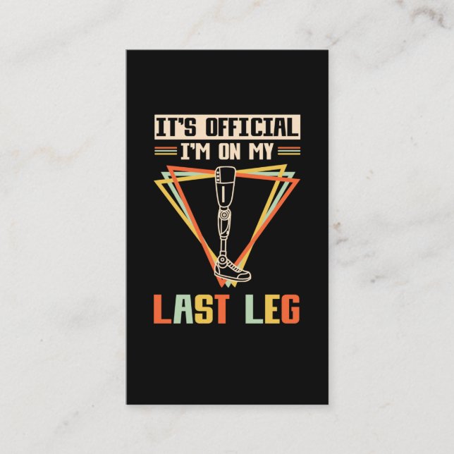 Leg Amputation Humor Leg Amputee Visitkort (Framsida)