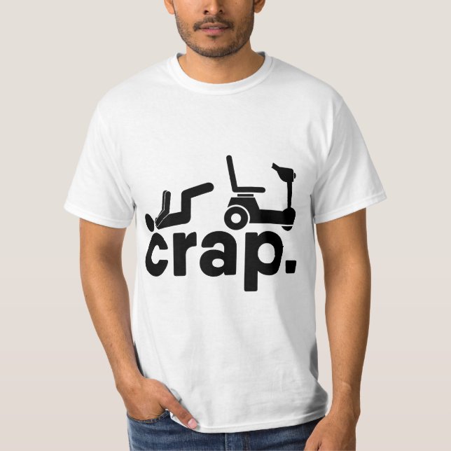 Leg Amputee Electric Wheelchair Fall Handicap Funn T Shirt (Framsida)