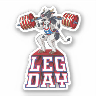 Leg Day Cow Weight Lifting Squat Gym. Perfect desi Klistermärken