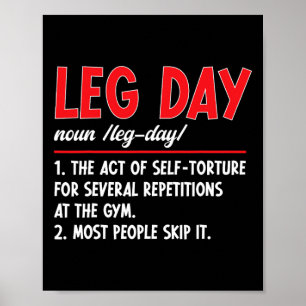 Leg Day Definition Fitness Workout Gym för träning Poster