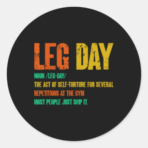 Leg Day Definition Gym Pump Oversized Gym Workout Runt Klistermärke