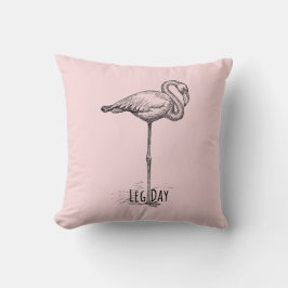 Leg Day Elegant Flamingo Fun Fitness Kudde
