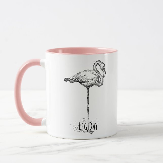 Leg Day Elegant Flamingo Fun Fitness Mugg (Vänster)